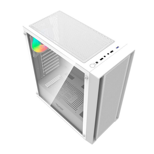 Gabinete Gamer 4 Fans RGB Mid Tower - Branco - Image 2