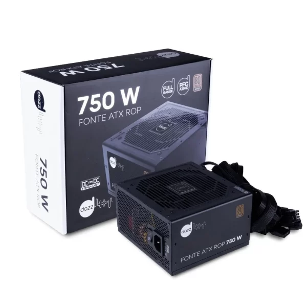 FONTE ATX ROP 750 W REAL 80 PLUS BRONZE PFC ATIVO, Dazz