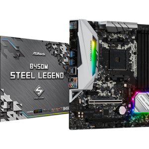 Placa Mãe ASRock B450M Steel Legend, AMD AM4, mATX, DDR4