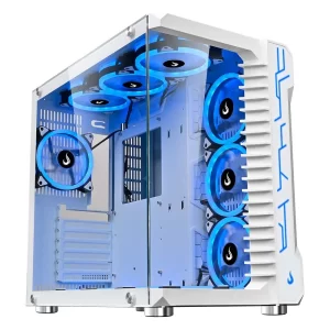 Gabinete Gamer Aquario Mode Galaxy Glass, Mid Tower ATX e M-ATX, Lateral e Frontal em Vidro Temperado, Branco