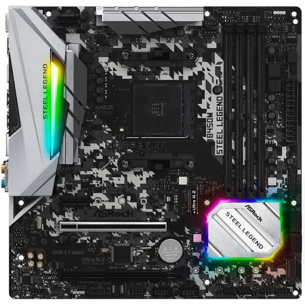 Placa Mãe ASRock B450M Steel Legend, AMD AM4, mATX, DDR4 - Image 2