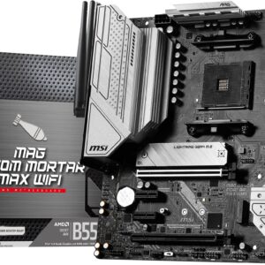 MSI Placa-mãe para jogos MAG B550M Mortar MAX WiFi (AMD AM4, DDR4, PCIe 4.0, SATA 6Gb/s, M.2, USB 3.2 Gen 2, HDMI/DP, Micro ATX, Wi-Fi 6E, AMD Ryzen 5000 Series)