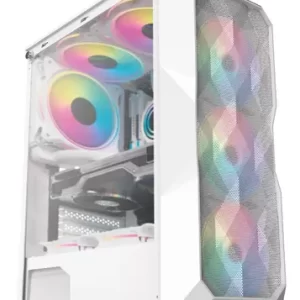 Gabinete Gamer Branco ou preto C\ 3 Fans Rgb Lateral Vidro Temperado