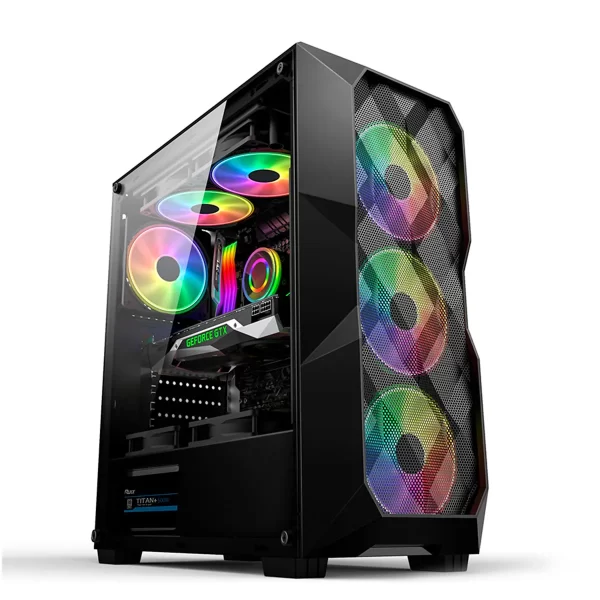 Gabinete Gamer Branco ou preto C\ 3 Fans Rgb Lateral Vidro Temperado - Image 2